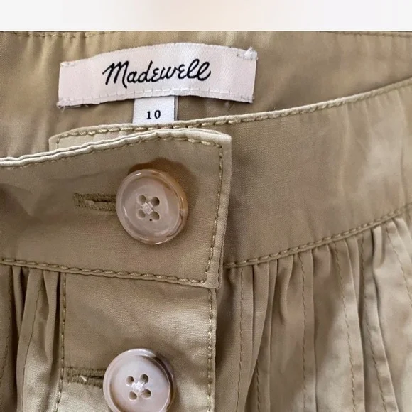 Madewell Muted‎ Olive Button-Front Midi Skirt Sz 10 - Picture 8 of 9